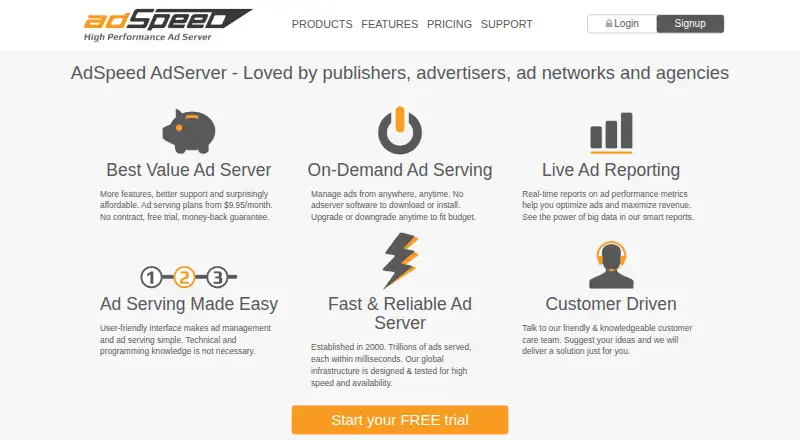 AdSpeed's own site