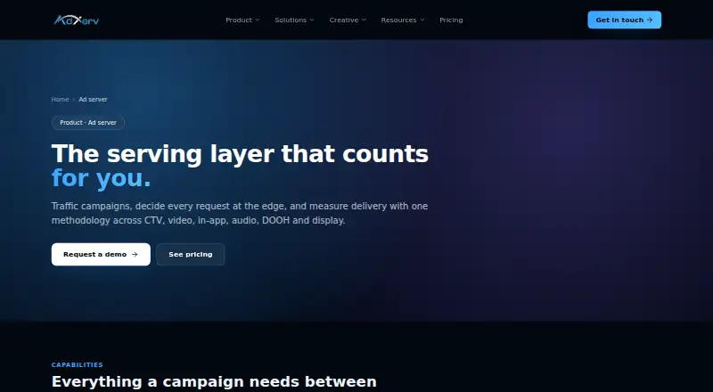 Adxerv Ad Server's own site