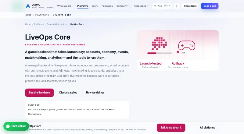 LiveOps Core's own site