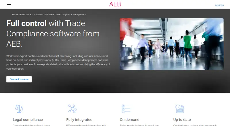AEB Trade Compliance Management's own site
