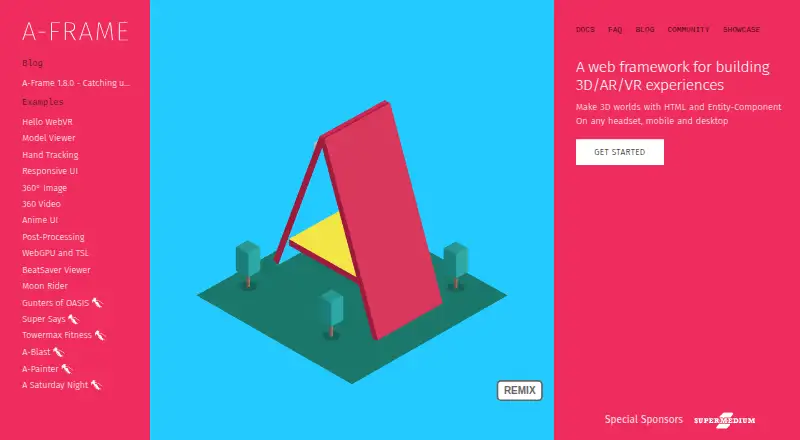 A-Frame's own site