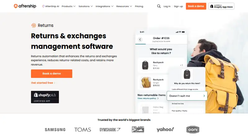 AfterShip Returns's own site