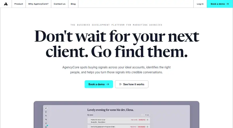 AgencyCore's own site
