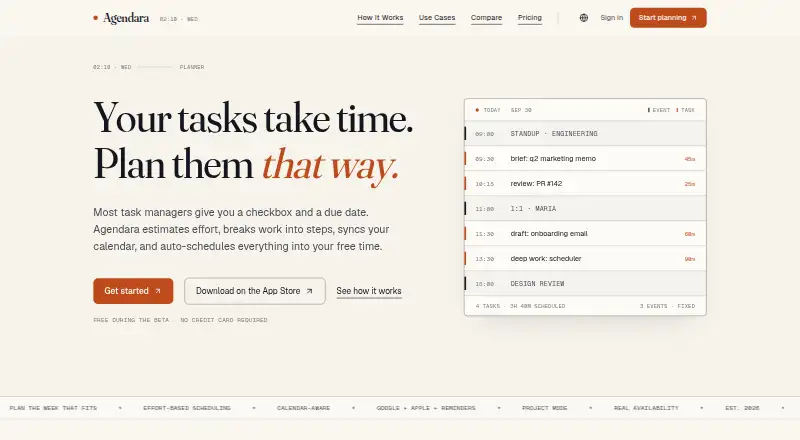 Agendara's own site