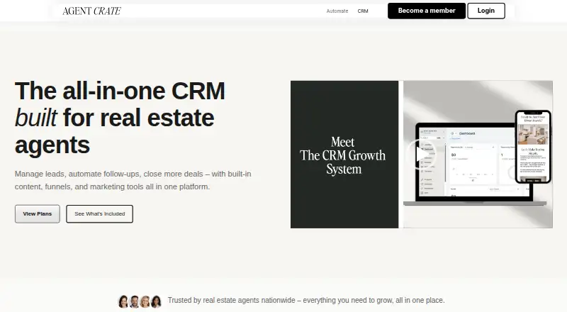 Agent Crate CRM's own site