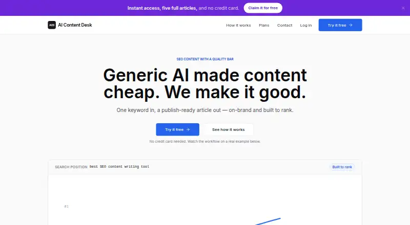 AI Content Desk's own site