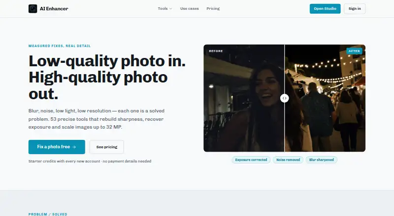 AI Enhancer's own site