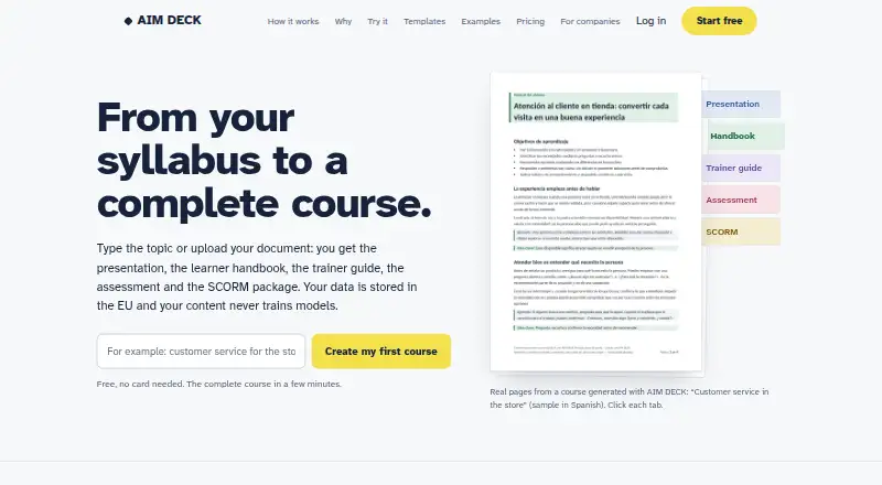 AIM DECK's own site
