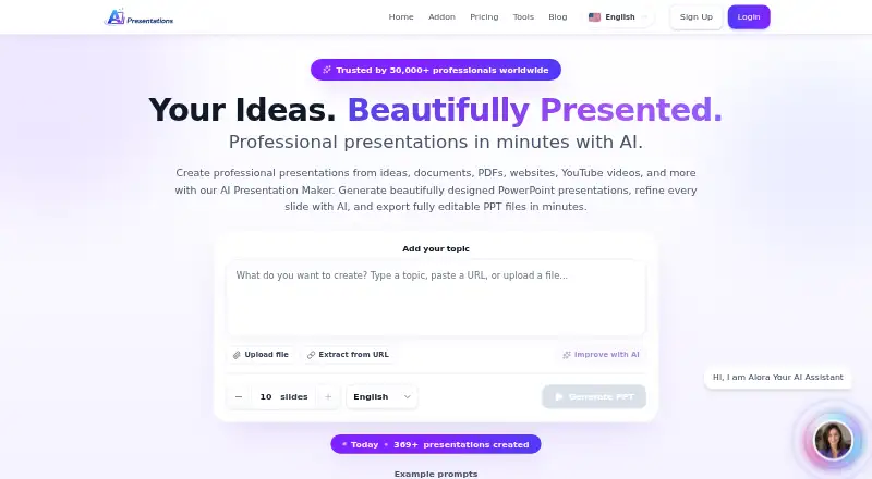AI Presentations's own site