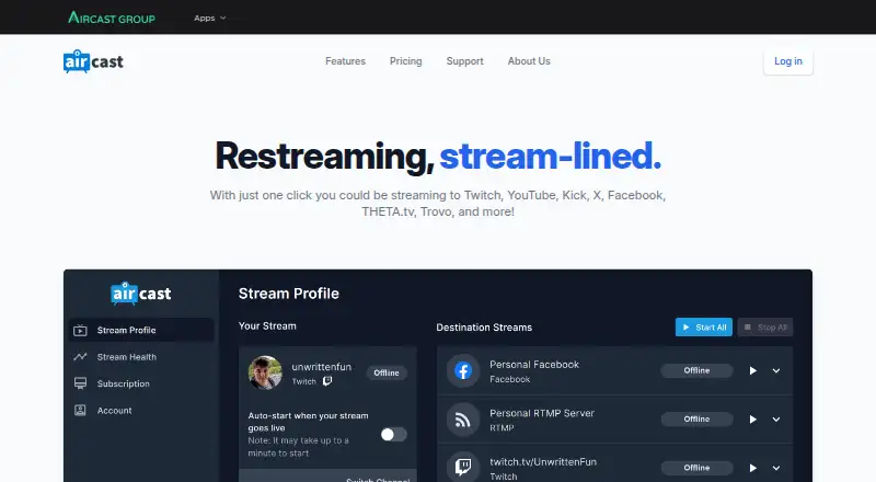 Aircast's own site