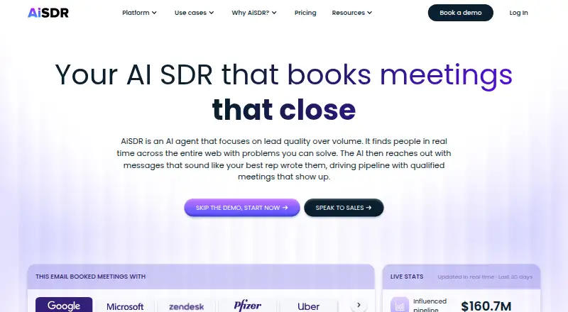 AiSDR's own site