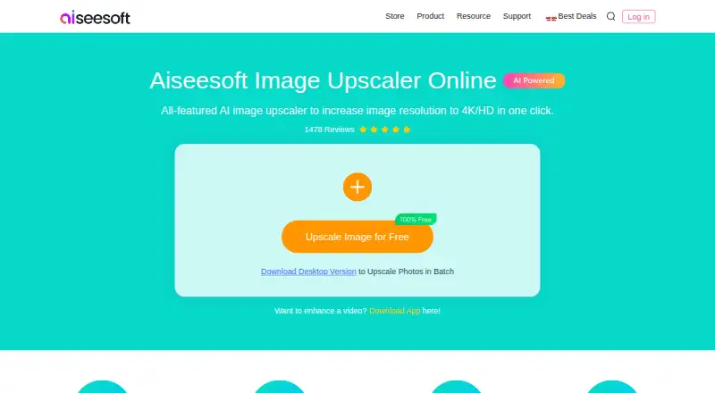 Aiseesoft Image Upscaler's own site