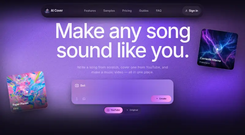 AI Song Cover's own site