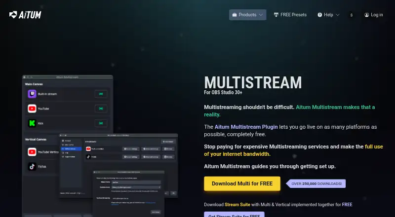 The Aitum Multistream homepage
