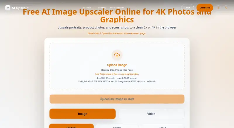 AI Upscale's own site