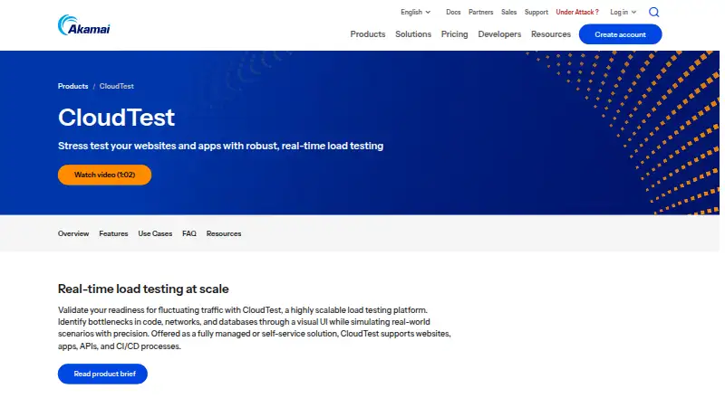 Akamai CloudTest's own site
