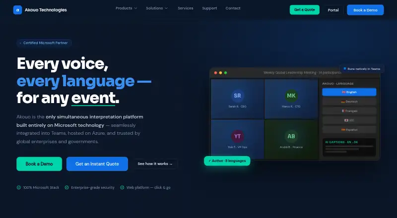 Akouo's own site