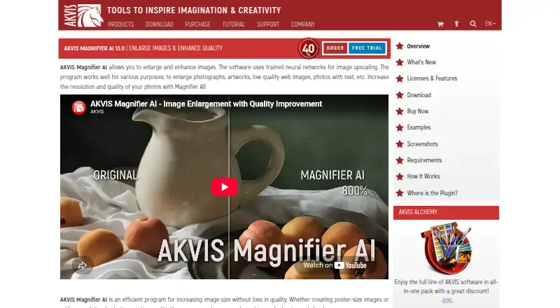 AKVIS Magnifier AI's own site