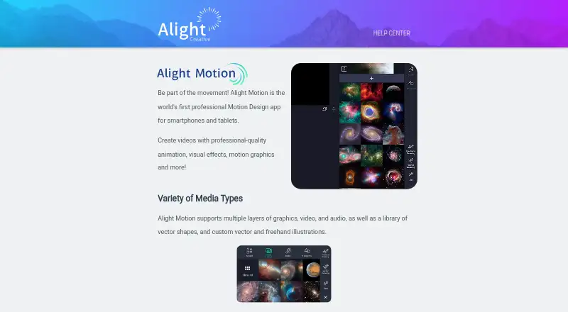Alight Motion's own site