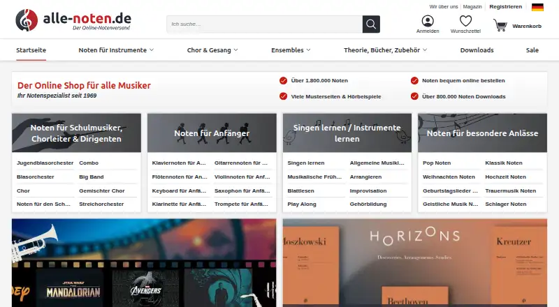 alle-noten.de's own site