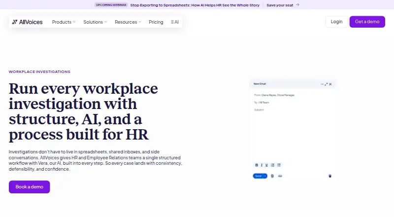 AllVoices Workplace Investigations's own site