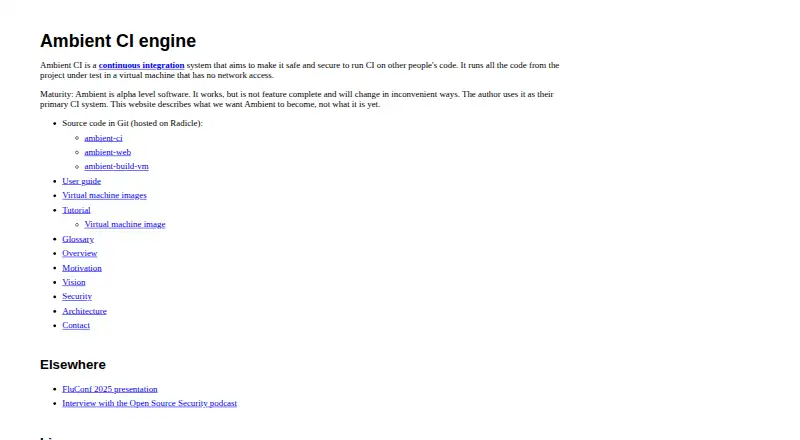 Ambient CI's own site