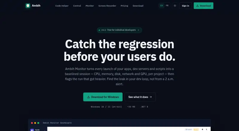 The Ambih Monitor homepage