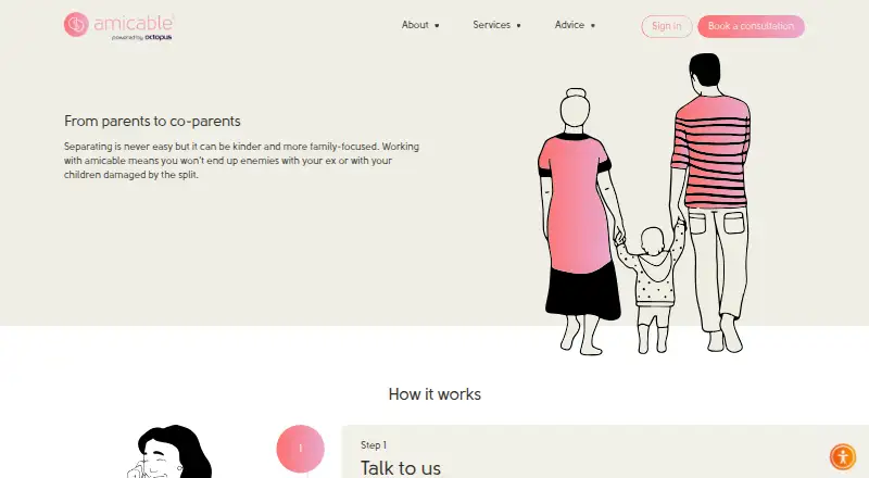 amicable co-parenting app's own site
