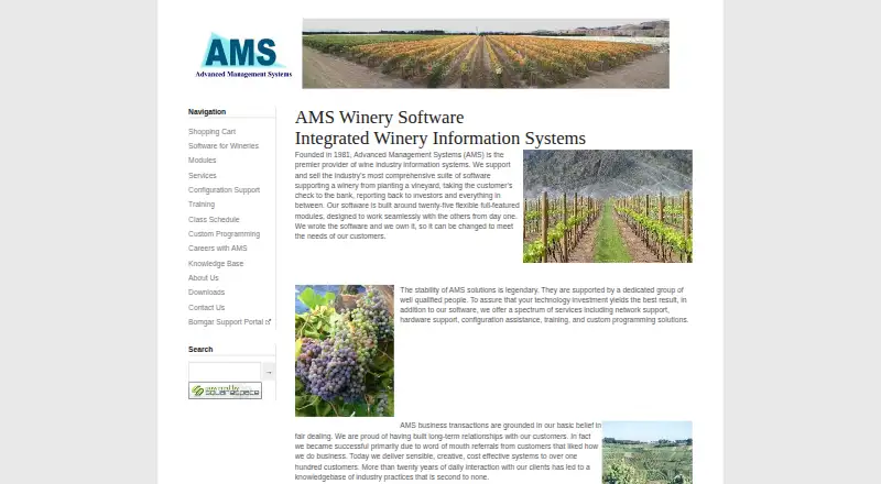 AMS Winery Software's own site