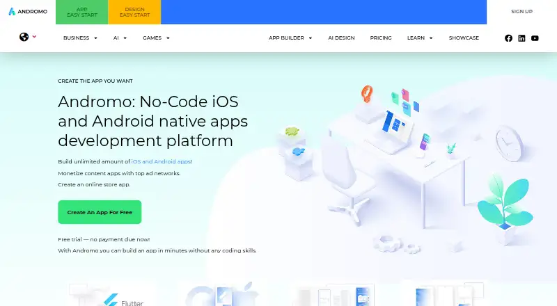 Andromo's own site