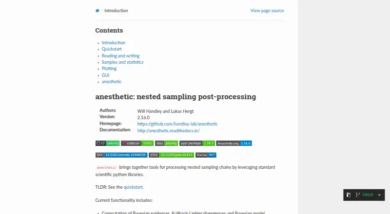 anesthetic's own site