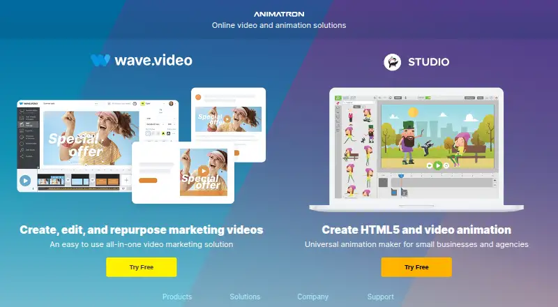 Animatron Studio's own site