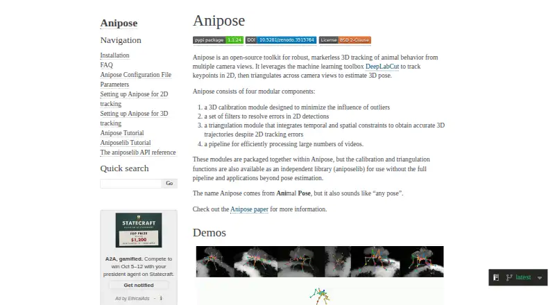 Anipose's own site