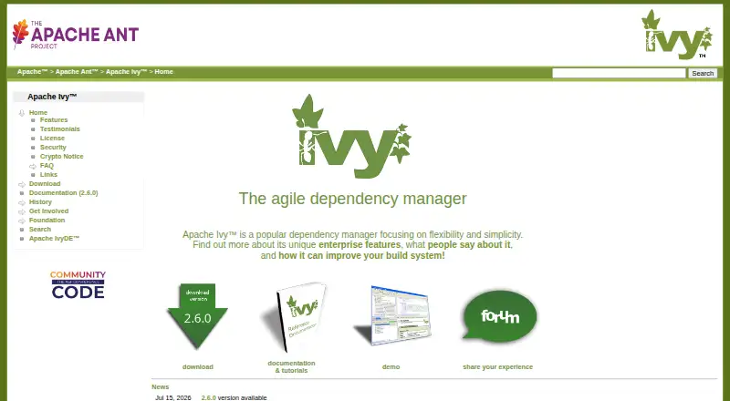Apache Ivy's own site