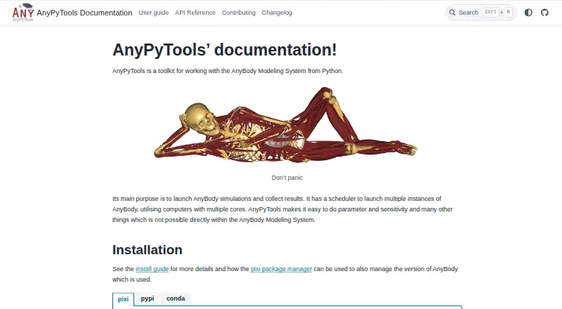 AnyPyTools's own site