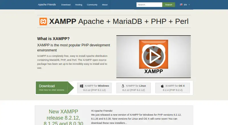 XAMPP's own site