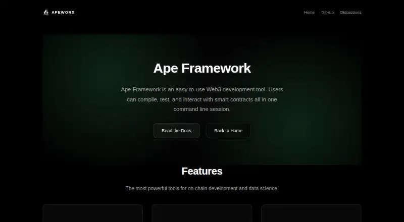 Ape Framework's own site