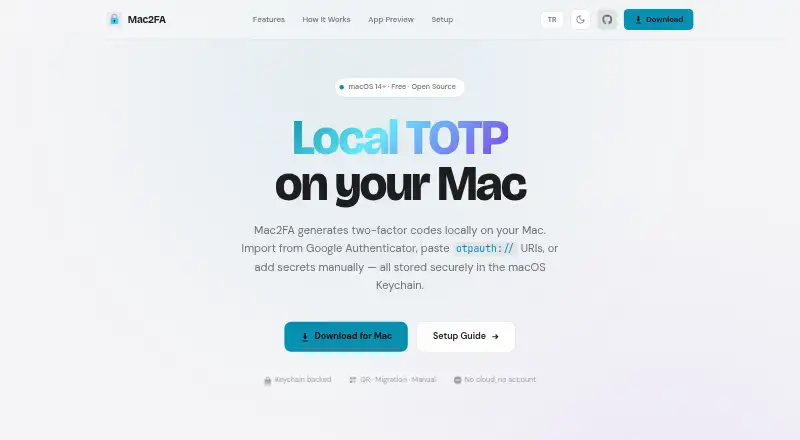 Mac2FA's own site