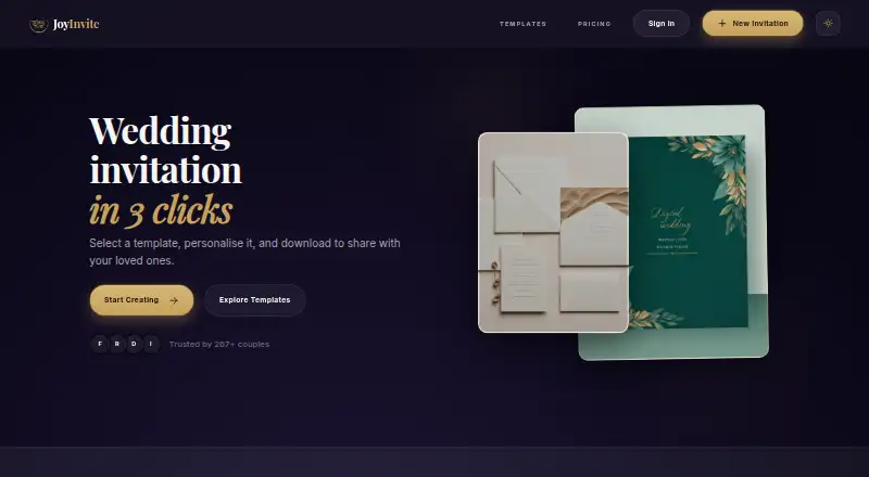 JoyInvite's own site