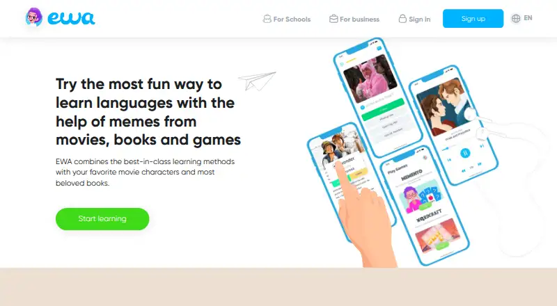 EWA English's own site