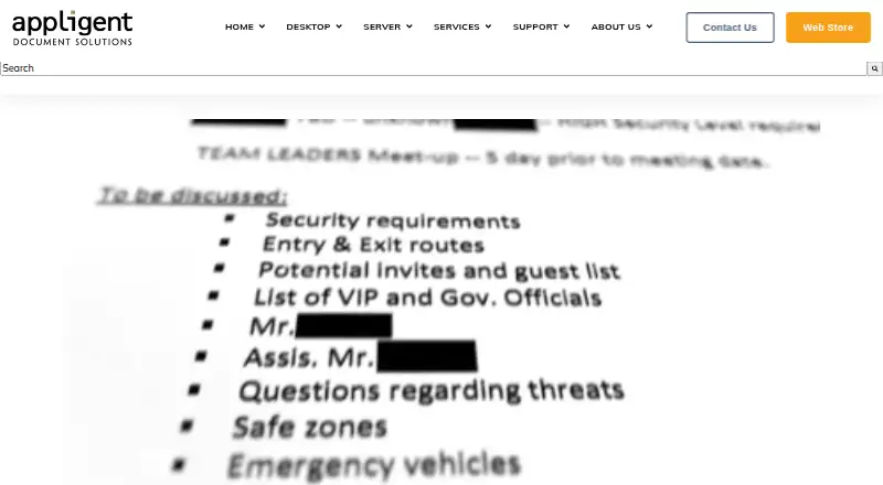 Appligent Redax's own site