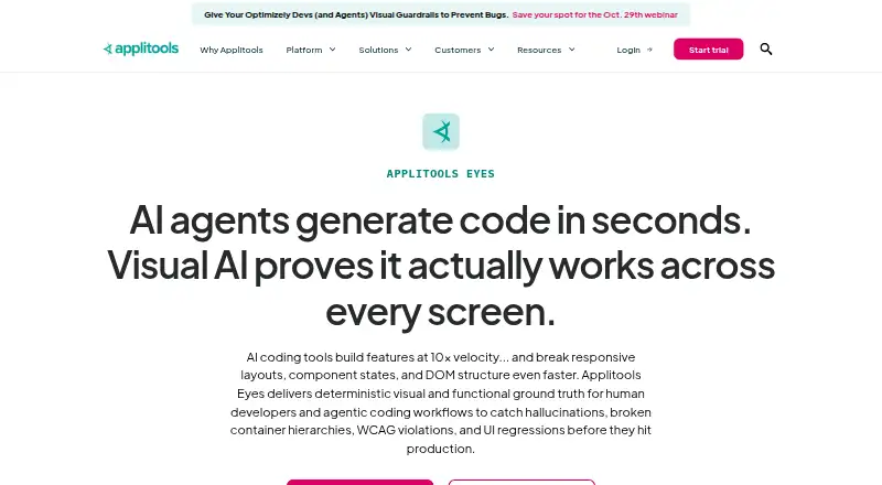 Applitools Eyes's own site