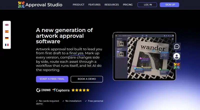 Approval Studio's own site
