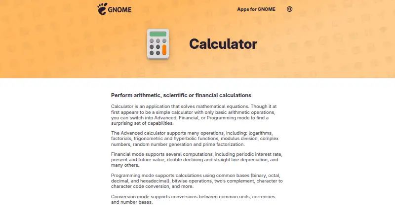 GNOME Calculator's own site