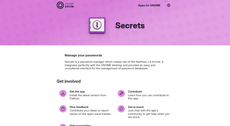 GNOME Secrets's own site