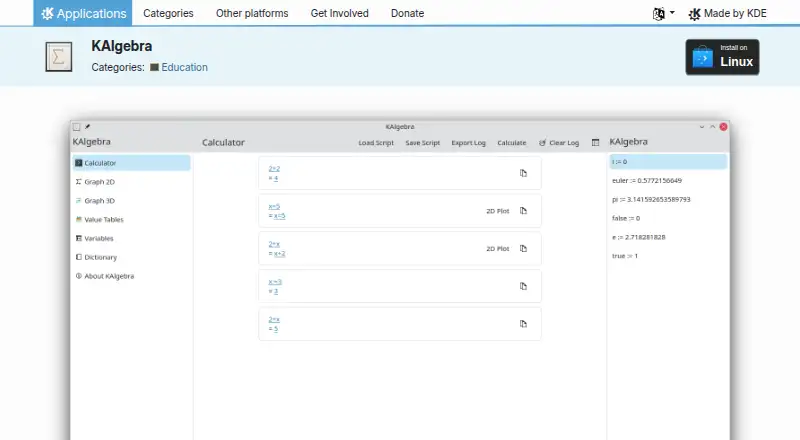 KAlgebra's own site