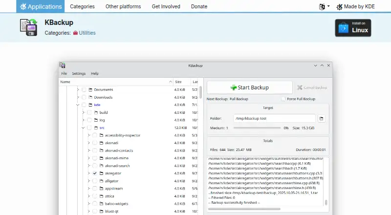 KBackup's own site