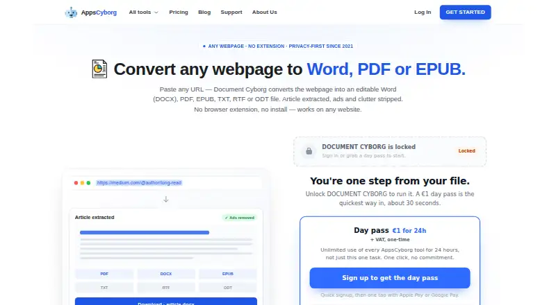 Document Cyborg's own site