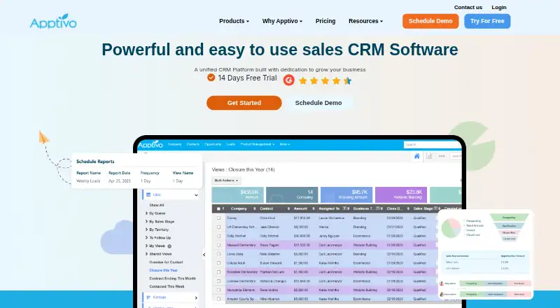 Apptivo CRM's own site