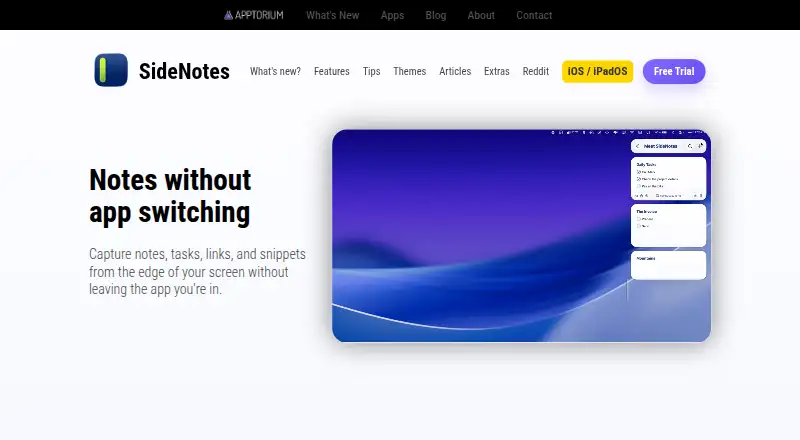 SideNotes's own site